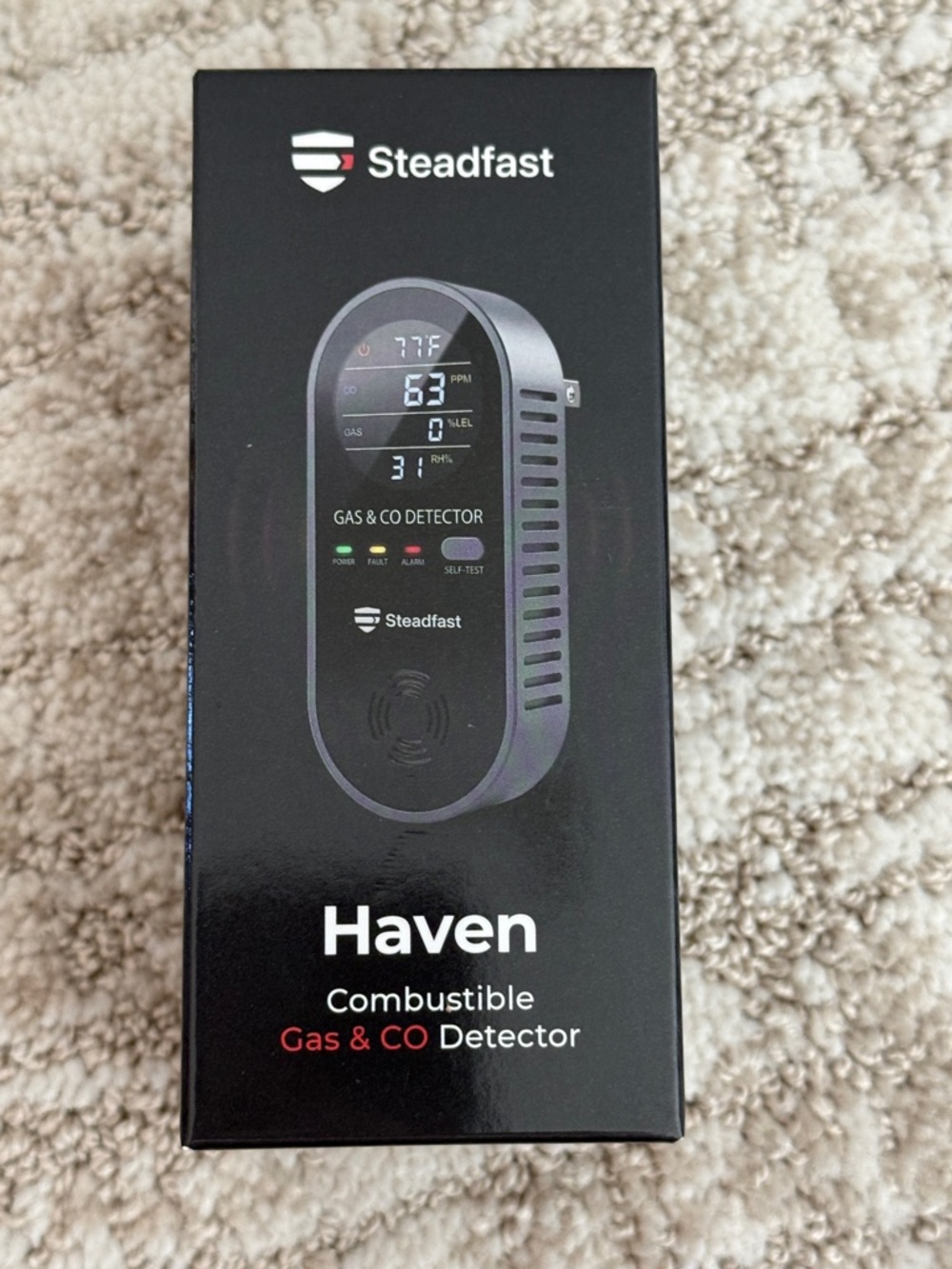 Plug-In Gas & CO Detector Box — Black